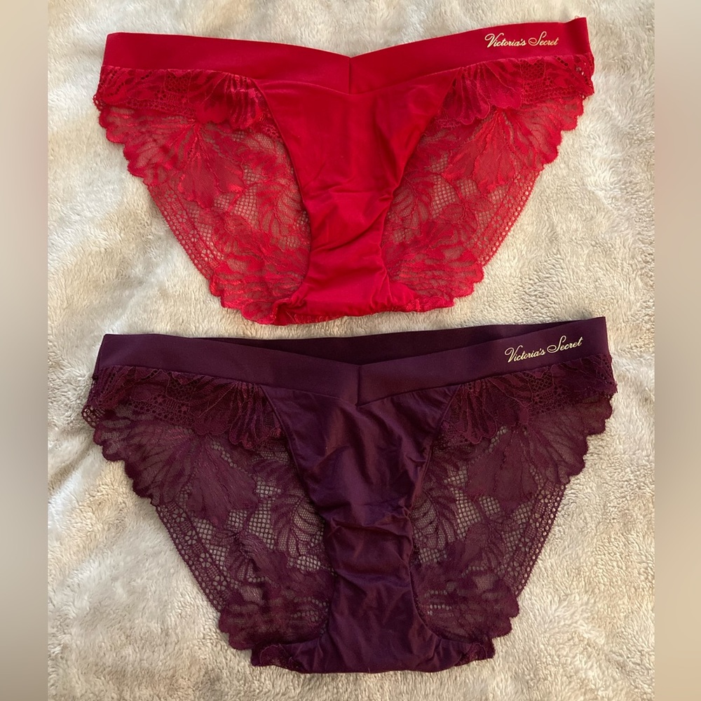 Two Pair Victoria Secret Incredible Bikini Lace Panties